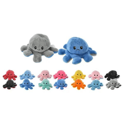 Stimmungs-Oktopus Wende-Plüschtier, Emotionsanzeige, 20 cm, Gefühlswechsel