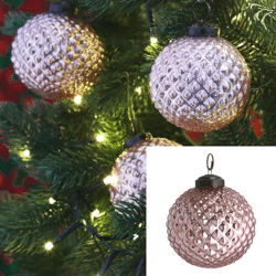 Strahlende Rosa Rautenförmige Weihnachtsbaumkugel, Ø 8cm