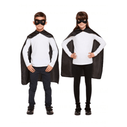 Superhelden-Kostüm für Kinder, Einheitsgröße, Schwarz - Hochwertiges Verkleidungsset