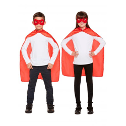 Superhelden-Kostüm für Kinder, Rot, Einheitsgröße, Verkleidung für Jungen & Mädchen