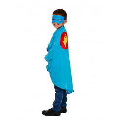 Superheldenkostüm für Kinder, Blau, Einheitsgröße - Karnevalsverkleidung