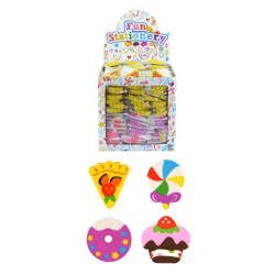 Sweet Shop Radiergummis, 3-3,4 cm, 4 verschiedene Designs, Schulbedarf für Kinder