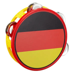 Tamburin Deutschland mit 4 Schellen - Traditionelles Handpercussionsinstrument für Musik und Spaß