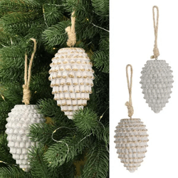 Tannenzapfen-Hänger, 2er-Set, ca. 7,5x12cm - Natürliche Weihnachtsdeko