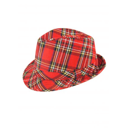 Tartan-Trilby-Hut für Erwachsene, 27 cm | Tartan-Modehut