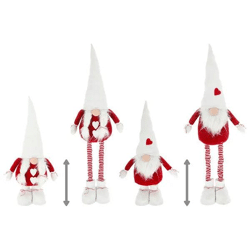 Teleskop-Wichtel in Rot/Weiß, 2er-Set, Höhenverstellbar, 55-80cm