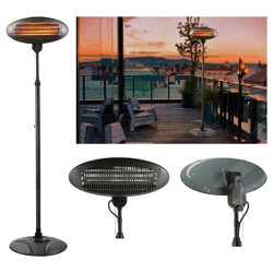 Terrassenheizung, ovale Form, mit Standfuß, ca. 2000W Leistung - Ideale Wärmequelle für den Außenbereich