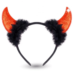 Devil ears headgear devil horns devil accessory for masquerade costume ladies & children at carnival & Halloween