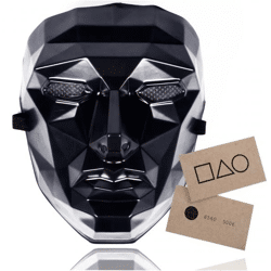 The Game squid Maske Bösewicht + 1x Spielkarte für Halloween, Fasching & Karneval als Kostüm für Herren & Damen (Bösewicht_Maske)