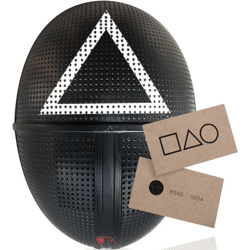 The Game squid Maske Dreieck - + 1x Spielkarte für Halloween, Fasching & Karneval als Kostüm für Herren & Damen (Dreieck)