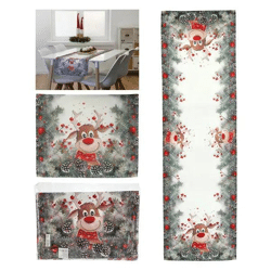Tischläufer Rentier-Design, ca. 40x160cm – Festliche Tischdekoration für Weihnachten