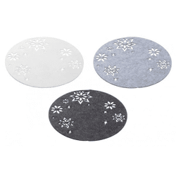 Tischset Filz Weihnachtssterne, 3/s, 35cm d - Festliche Unterlagen für den Weihnachtstisch