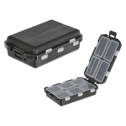 Titel: Schwarzer Medikamentenorganisator, 10 Fächer, ca. 10x7cm: Kompakte Pillenbox für die tägliche Einnahme