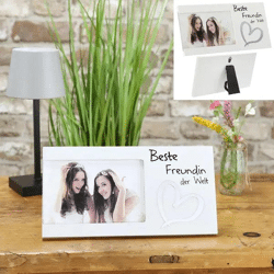 Top Freundin Weltweit Fotohalter 25x13 cm – Ideales Geschenk