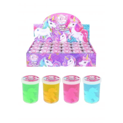 Transparenter Einhorn-Schleim, 60 g, 6 cm x 4,8 cm, verschiedene Farben – 4er-Packung