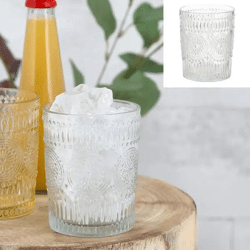 Transparentes Mandala Trinkglas, Volumen 300ml