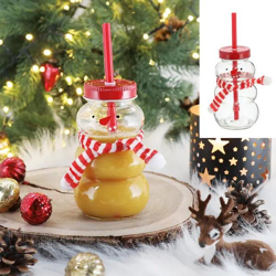 Trinkglas mit Schneemann-Motiv, Festliches Glas, 260ml