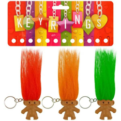 Trollpuppen mit Haaren, 3,5 cm, Set mit 3 verschiedenen Farben – Minifiguren zum Sammeln