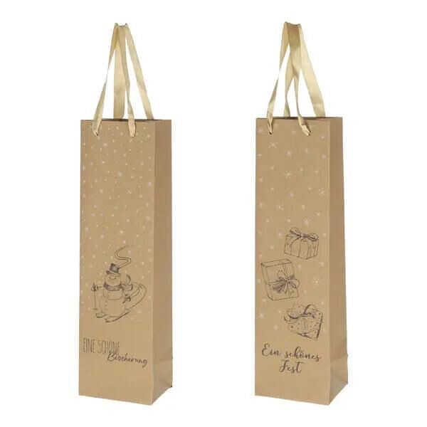 Umweltfreundliche Flaschent&uuml;ten aus Kraftpapier, 2er-Pack, ca. 35 cm hoch