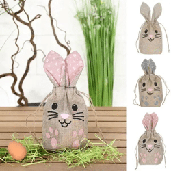 Umweltfreundliche Jute-Hasenbeutel, 3er-Set, ca. 29x16cm – Nachhaltige Aufbewahrung