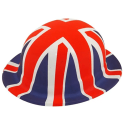 Union Jack Bowlerhut Aus Kunststoff Für Erwachsene - Britische Flaggen Kostümzubehör