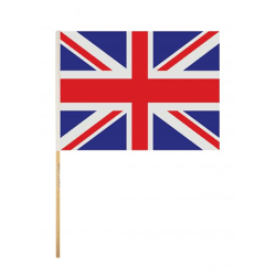 Union Jack-Handflagge, 45 x 30 cm, Nylon mit Holzstab, langlebiges britisches Nationalbanner