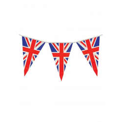 Union Jack-Wimpelkette, 7 m, 25 PVC-Wimpel, 20 x 30 cm, wetterfest