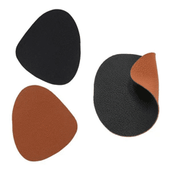 Untersetzer PVC Stone, Karamell/Schwarz – Strapazierfähige Tischmatte | Stilvolle PVC-Getränkeuntersetzer