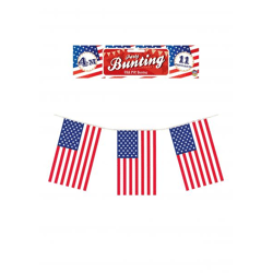 USA-Flaggengirlande 4 m – 11 PVC-Flaggen 20 cm x 30 cm, amerikanische patriotische Dekoration