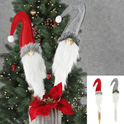 Verspielter Gartenstecker Wichtel mit Filzhut, 2er Set, 61cm - Dekorative Gartenfiguren