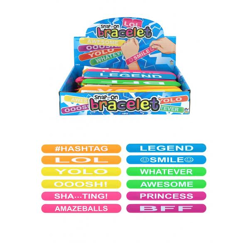 Verstellbarer Armband-Schnappverschluss mit Text, 22,7 cm, 12 Farben, modisch und langlebig