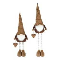 Verstellbarer Wichtel 'Udo' mit Teleskopbeinen, Braun, bis zu 120 cm - Flexibler Dekor