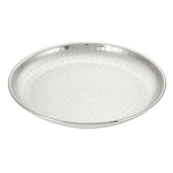 Verzierte Schale, Silber, Gehämmert, Muster 1, Klein, ca. 35cmD - Elegantes Tischaccessoire!