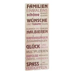Wandbild „Familie und Einmaleins“, 30 x 80 cm