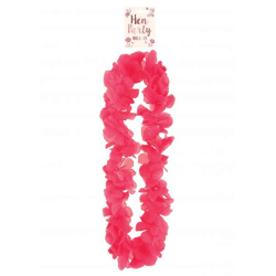 Warmrosa Hula Lei, 100 cm mit 9 cm Blütenblättern – Hawaii-Partyzubehör
