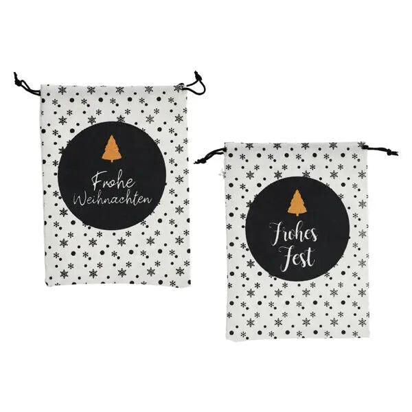 Weihnachtliche Geschenkbeutel, 2er-Set, ca. 14x20cm - Festliche Kleinigkeiten-Taschen
