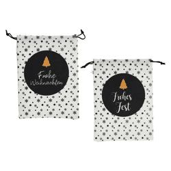 Weihnachtliche Geschenkbeutel, 2er-Set, ca. 14x20cm - Festliche Kleinigkeiten-Taschen