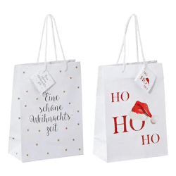 Weihnachtliche Geschenktüten 'Xmas', Groß, 2er Set - Ideal für Festgeschenke