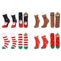Weihnachtliche Kuschelsocken, kurz, 4er-Set - Gemütliche Festtagssocken