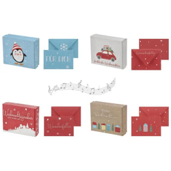Weihnachtliche Musikboxen für Geldgeschenke, 4er-Set - Festliche Präsentation