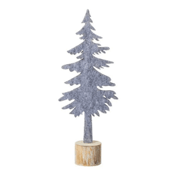 Weihnachtlicher Filz-Tannenbaum auf Holzstamm, 23cm, Festliche Tischdeko