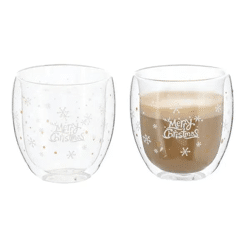 Weihnachtliches Thermoglas, Isoliertes Trinkglas, 250ml, Festliches Design