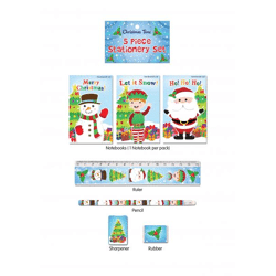 Weihnachts-Briefpapier-Set, 5-teilig, festliches Briefpapier-Paket