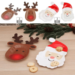 Weihnachts-Papierteller, Festtagsdesign, 3er-Pack, 2er-Sets, 18x28cm