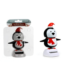 Weihnachts-Pinguin Solarwackelfigur – Festliche Deko