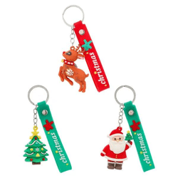 Weihnachts-Schlüsselanhänger, 3er-Set, Festliche Motive, Perfekt als Geschenk