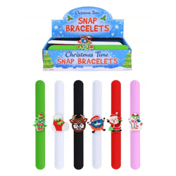 Weihnachts-Snap-Armbänder 23cm x 2,5cm mit Aufdruck - 6 verschiedene Designs