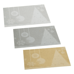 Weihnachtsbaum Tischsets aus PVC, 45x30cm, 3er-Set – Festliche Tischdeko