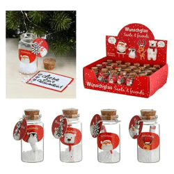 Weihnachtsfreude Glasröhrchen, 4er-Set, Festtagsdeko, 6cm Höhe