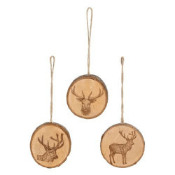 Weihnachtshänger mit Baumscheibe, 3er-Set – Festliche, charmante Deko